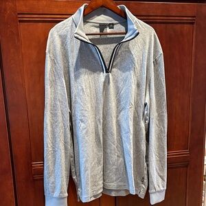 Hugo Boss Light Gray Quarter Zip-Up Sweater